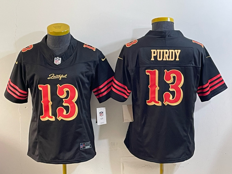 women 2026 San Francisco 49ers #13 Purdy black Nike Limited NFL Jersey 0414001